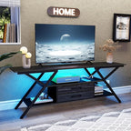 Simoretus TV Stand with Power Outlet and LED Lights, Fits TVs up to 65” by Simoretus