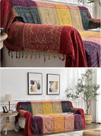 Boho Throw Blanket, Chenille Jacquard Tassels Throw Blankets - Image 6