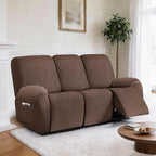 ANARACHON Leather Look Recliner Couch Cover, 8-Pieces Stretch Recliner Sofa - Image 2