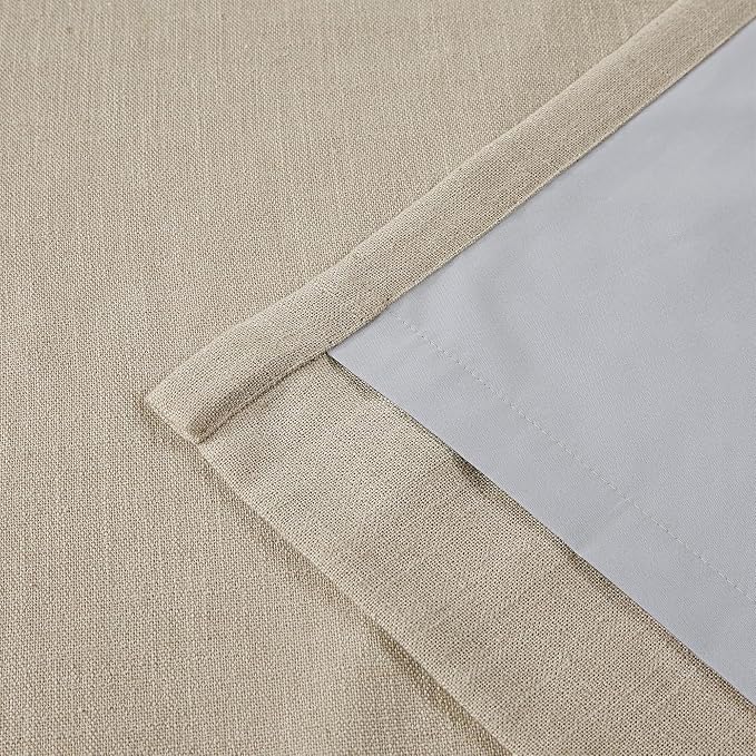 Vision Home Sand Pinch Pleated Full Blackout Curtains Linen Blended Room - Image 6