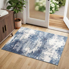Entryway Rug 2x3 Blue Door Mat Indoor Entrance 24x36, Washable Small Throw Rugs by Acapet