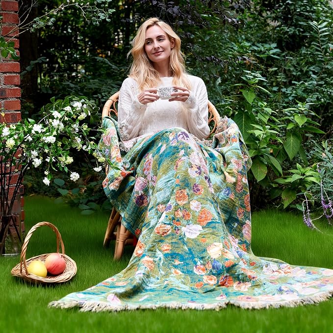 LUTBM Boho Throw Blanket for Bed Cotton Summer Blankets Twin Size for Bedroom - Image 5