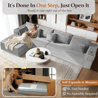 138" Oversized Cloud Sectional Couch, Comfort L Shaped Boneless Couch - Image 3