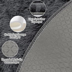 7x7 ft Tie Dye Black Round Rug for Bedroom Room Fluffy Circle Rug Furry Carpet - Image 4