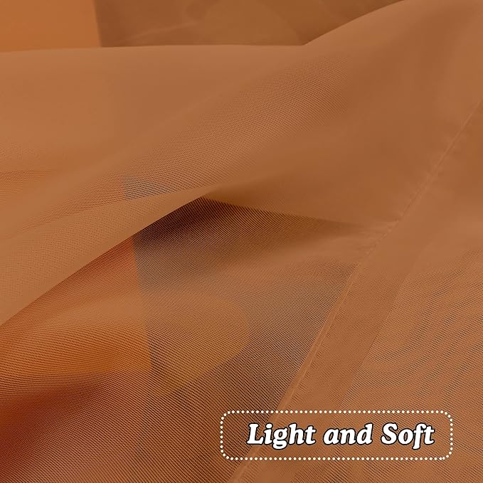 2 Panels Orange Sheer Valance - Image 4