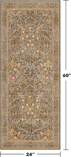 Non Slip 2x5 Gold Brown Bathroom Runner Rug - Image 2