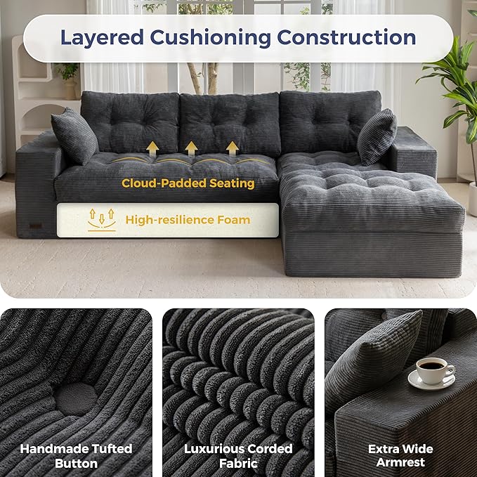 MAXYOYO 104" L Shaped Modular Sectional Sofa - Image 5