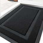 OLANLY Front Door Mat Outside 33x21, All-Season Heavy-Duty Rubber Doormat | Jet by OLANLY