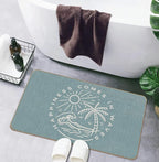 Summer Beach House Happiness Comes in Waves Blue Rustic Door Mat Doormat - Image 5