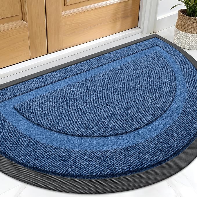 OLANLY Half Circle Front Door Mat Outside 29.5x17 All-Season Rubber Doormat | by OLANLY