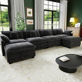 146" Cloud Couch Sectional, U Shaped Modular Sectional Sofa, 4-Seat Deep Seat by Hanherry