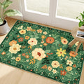 DUKINO 2x3 Entryway Rug, Door Mat Soft Washable Rug Non Slip, Dark Green | Low by DUKINO