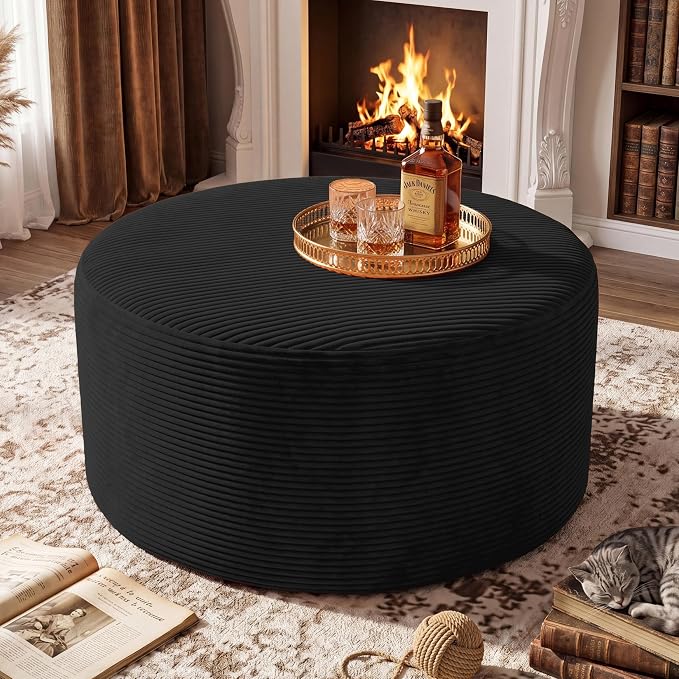 BSHOMGI Round Coffee Table Ottoman - Image 8