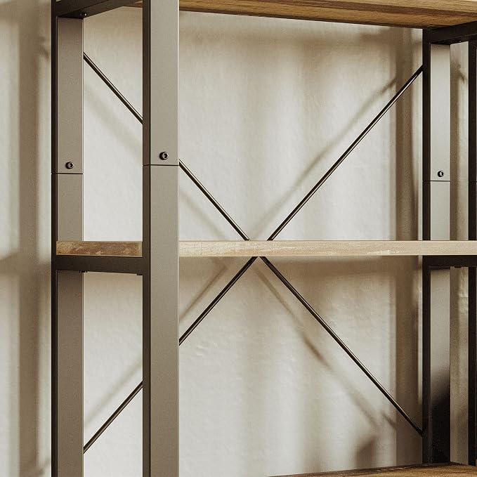IRONCK Bookshelf 6-Tier Ladder Shelf 110 lbs or Shelf Display Shelf Vintage - Image 5