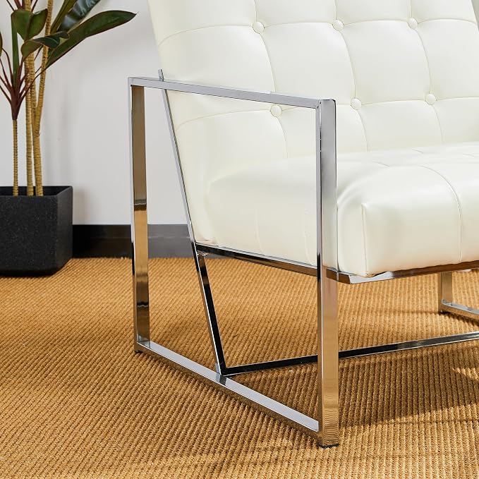 Glitzhome Mid-Century Accent Chairs Set of 2, Modern Living Room Arm Chairs - Image 6