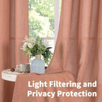 YoungsTex Terracotta Linen Curtains 84 Inches Long - Image 3