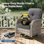 weaxty 5 Pieces Wicker Patio Furniture Set, High Back Swivel Rocker Chairs - Image 6