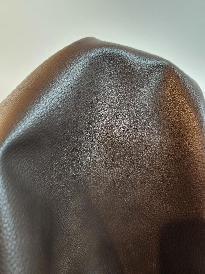 NAT Leathers | Cacao Brown Pebblegrain Soft Faux Vegan Leather PU | 4 Yards Cut - Image 4