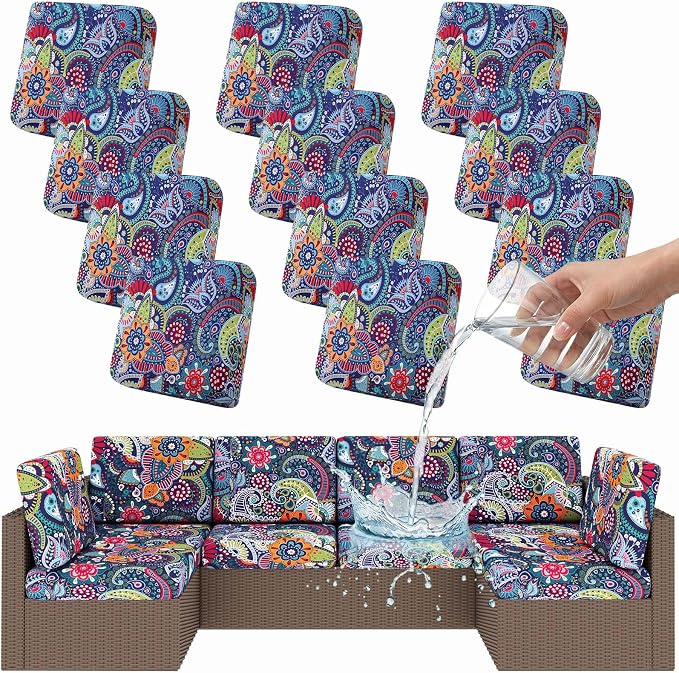 Smiry Waterproof Patio Cushion Covers, Stretch Outdoor Furniture Covers | Couch by Smiry