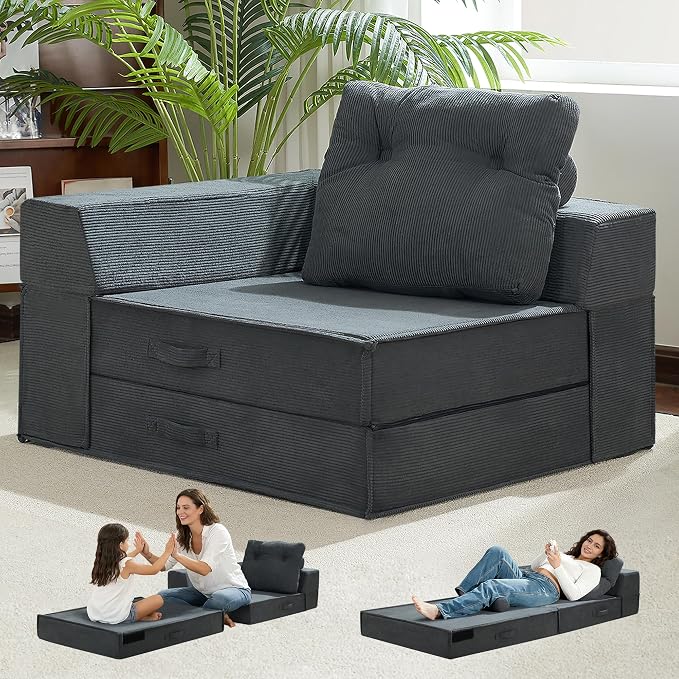 Folding Sofa Bed, 4 in 1 Convertible Sleeper Chair by HILEROSinkintoComfort