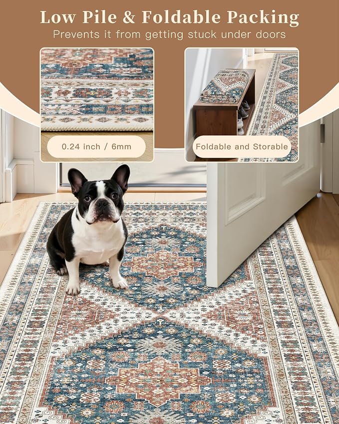 Madane Hallway Runner Rug 2'6''x12' Kitchen Runners Vintage, Entryway and - Image 6