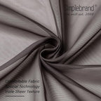 Simplebrand Chocolate Short Sheer Kitchen Curtains 36 Inch Length Tier Rod - Image 6