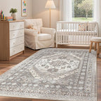 3x5 Rug for Entryway, Washable Area Rug, Living Room, Dining Room, Vintage Rug - Image 9
