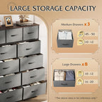 WLIVE Tall Dresser for Bedroom, Fabric Dressers Storage Tower, Dresser & Chest - Image 5