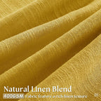 Mustard Yellow 90 Inch Thick Linen Curtains Pinch Pleated 2 Panels Set | - Image 3