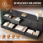 Huuger 63 Inch Dresser for Bedroom, Long Dresser - Image 5
