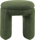 Furniture of America Rami Modern 18-inch Solid Wood Upholstered Ottoman - Image 2