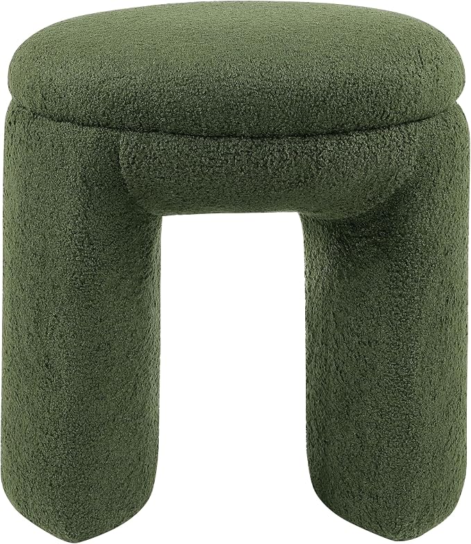 Furniture of America Rami Modern 18-inch Solid Wood Upholstered Ottoman - Image 2