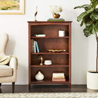 Solid Wood Bookcase 48" High, Adjustable Shelves, Parawood Construction - Image 2