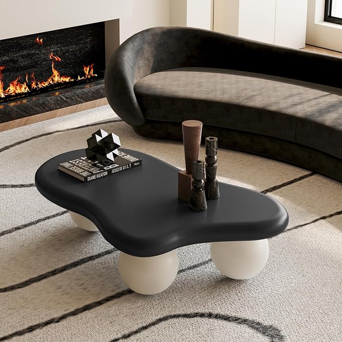 40" Cloud Coffee Table for Living Room Irregular Coffee Table Modern Low Coffee - Image 5