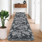 Tie-Dyed Dark Grey 2x8 Machine Washable Runner Rugs by JiaoBaba