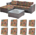 CALBODE 8Pcs Stretch Patio Cushion Cover, Bohemian Colored Geometric Pattern by CALBODE