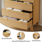 BORNOON 46" Tall Dresser for Bedroom, 6-Drawer Fluted Chest of Drawers - Image 5