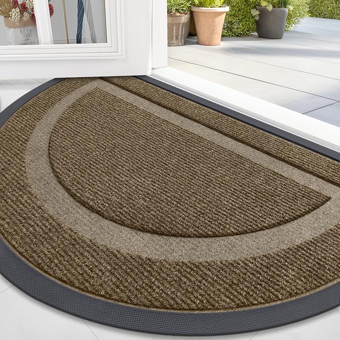 OLANLY Half Circle Front Door Mat Outside 71x47 All-Season Rubber Doormat | by OLANLY