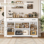 HOSTACK Buffet Cabinet with Drawers, Modern Farmhouse Coffee Bar Station Wood - Image 6