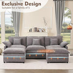 GOSUHI 108" U Shaped Couch, Modular Sectional Sofa, 3-Seater Comfy Cloud Couch - Image 3