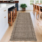 GarveeHome Scalloped Washable Runner Rug 2x8 Modern Non Slip Kitchen Runner | - Image 2