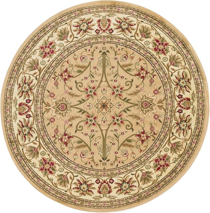 SAFAVIEH Lyndhurst Collection 6' Round Beige/Ivory LNH212D Traditional Oriental - Image 3