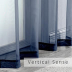 Navy Blue Sheer Curtains 2 Panels - Image 5