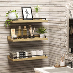 RYOFOBETTO Floating Shelves for Wall Decor, Light Brown Wood Shelves for - Image 2