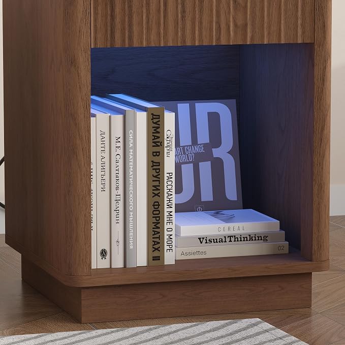 Akxomel Fluted Nightstand, Wooden Night Stand - Image 8