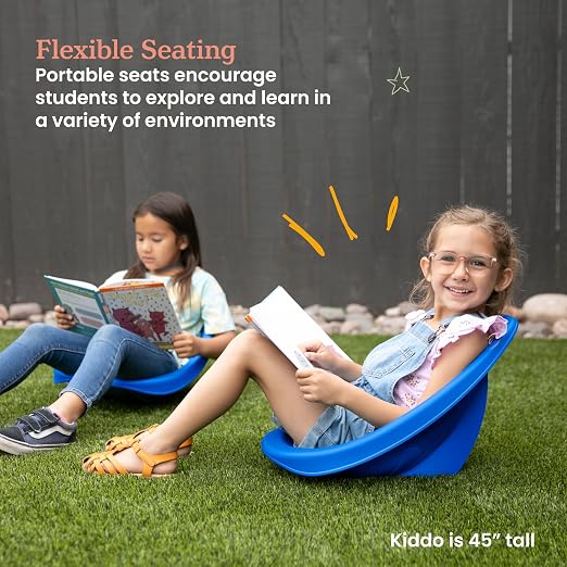 ECR4Kids Plastic Leaf Scoop Floor Rocker Seat, Classroom Furniture - Image 4