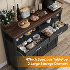 knoworld Buffet Sideboard with Storage Farmhouse with 4 Doors, Dining Room - Image 4