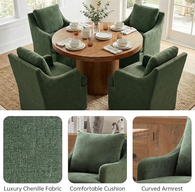 VKNOW Upholstered Dining Chairs Set of 6, Modern Kitchen Chairs Dining Room - Image 7