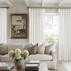 Beige White Pinch Pleated Linen 92 Inch Curtains 60 Inch Width | Linen Blend - Image 7