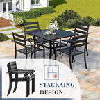 HOMREST 5 Piece Outdoor Patio Dining Set - Image 4